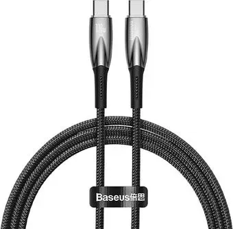 Baseus Glimmer Series Fast Charging Data Cable USB Type-C - Type-C 100W CADH000801 (2 м, черный)