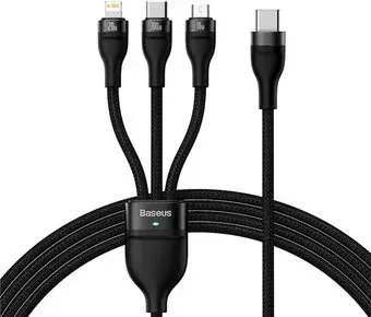 Baseus Flash Series II USB Type-C - Lightning/USB Type-C/microUSB (1.5 м, черный)
