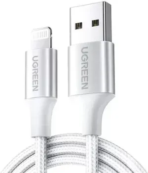 Ugreen US199 60162 USB Type-A - Lightning (1.5 м, серебристый)