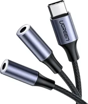 Ugreen AV144 30732 USB Type-C - 2 x 3.5 мм (0.25 м, черный)