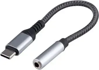 Cablexpert CCA-UC3.5F-AL USB Type-C - 3.5 Jack (0.15 м, серебристый/черный)