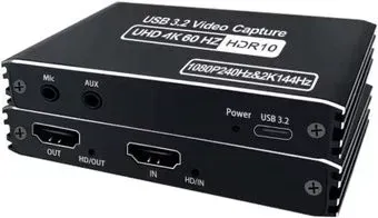 USBTOP USB3.2 HDMI запись до 4K 60Гц / 2K 144Гц / 1080p 240Гц 559409 (черный)