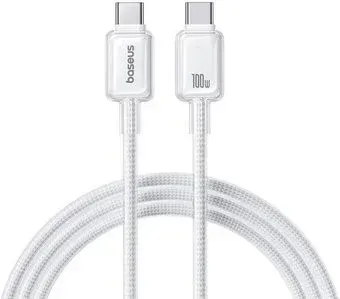 Baseus Crystal Fast Charging 100W USB Type-С - USB Type-С (1 м, белый)
