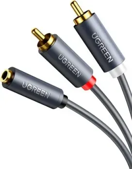 Ugreen AV102 10561 3.5 мм Female - 2 RCA (0.25 м, серый)