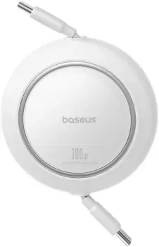 Baseus Free2Pull Mini Retractable Charging Cable 100W USB Type-C - USB Type-C (1.5 м, белый)