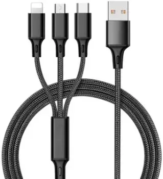 USBTOP USB Type-A - USB Type-C/Lightning/microUSB (1.2 м, черный)