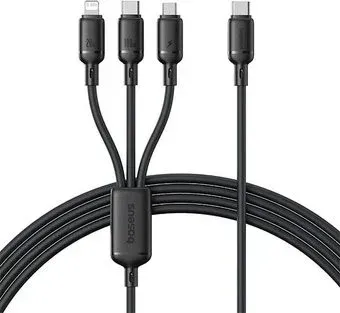 Baseus Silky One-for-Three Fast Charging Cable USB Type-C - Lightning/USB Type-C/microUSB P10377706123-00 (1.5 м, черный)