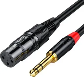 USBTOP Jack 6.35 мм - XLR (M-F, 15 м, черный)
