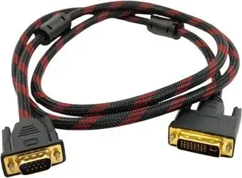 USBTOP DVI-I - VGA (1.5 м, черный/красный)