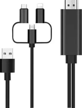 USBTOP HDMI - MicroUSB - USB Type-C - Lightning (1.8 м, черный)