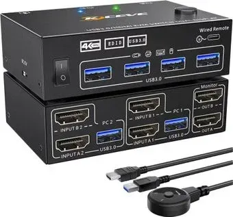 USBTOP 2х2 HDMI 2.0 4K60Гц USB3.0