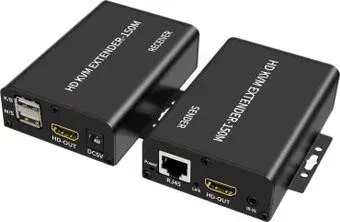 USBTOP HDMI USB по витой паре RJ45 UTP (LAN) до 150 метров, FullHD 1080p (1 приемник, 1 передатчик)