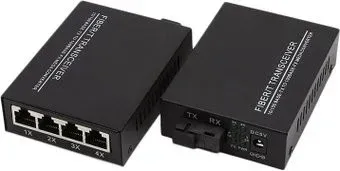 USBTOP 4xRJ45 10/100MB - 1xSC до 20км одномодовый одноволоконный, комплект