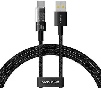 Baseus Gem Fast-Charging Data Cable USB Type-A - USB Type-C (1 м, черный)
