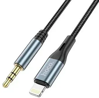 Hoco DUP03 Lightning - 3.5 Jack (1 м, металлик)