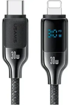 Usams SJ741 USB Type-С - Lightning (1.2 м, черный)