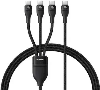 Baseus Flash Series 3 One-for-three Fast Charging Cable USB Type-C - USB Type-C 100W (1.5 м, черный)