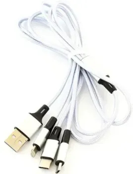 Sipl KK21J 3 в 1 Apple/Micro USB/ USB-C Silver