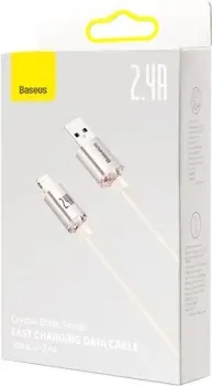 Baseus Crystal Shine USB Type-A - Lightning (2 м, розовый)