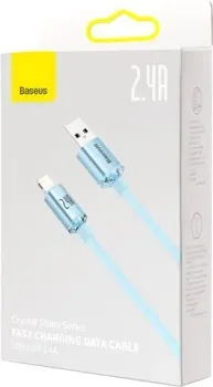 Baseus Crystal Shine USB Type-A - Lightning (1.2 м, голубой)