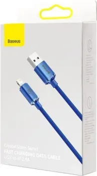 Baseus Crystal Shine USB Type-A - Lightning (2 м, синий)