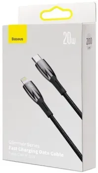 Baseus Glimmer Series USB Type-C - Lightning (2 м, черный)