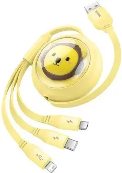 Baseus CB000063 USB Type-A - Lightning/USB Type-C/microUSB (1.1 м, желтый)
