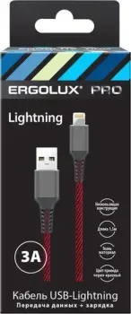 Ergolux ELX-CDC09-C43 USB Type-A - Lightning (1.5 м, красный)