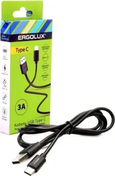 Ergolux ELX-CDC02-C02 USB Type-A - USB Type-C (1.2 м, черный)