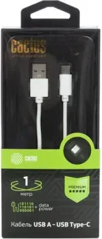 CACTUS USB Type-A - USB Type-C CS-USB.A.USB.C-1 (1 м, белый)