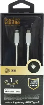 CACTUS USB Type-C - Lightning CS-LG.USB.C-1 (1 м, белый)
