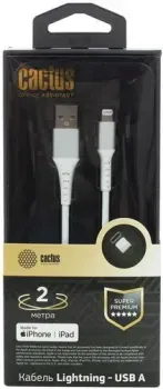 CACTUS USB Type-A - Lightning CS-LG.USB.A-2 (2 м, белый)