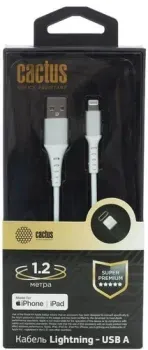 CACTUS USB Type-A - Lightning CS-LG.USB.A-1.2 (1.2 м, белый)