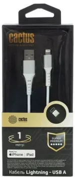 CACTUS USB Type-A - Lightning CS-LG.USB.A-1 (1 м, белый)