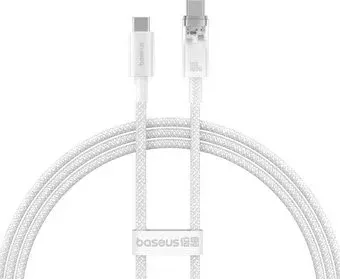 Baseus Explorer Series Fast Charging Cable Auto Power-Off For Overheating 100W USB Type-C - USB Type-C (1 м, белый)