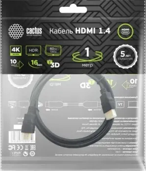 CACTUS HDMI - HDMI CS-HDMI.1.4-1 (1 м, черный)