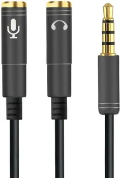 USBTOP jack 3.5mm (AUX) на jack 3.5mm (AUX) - jack 3.5mm (MIC) (0.5 м, черный)