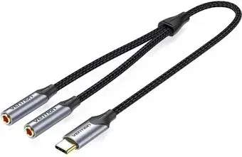 Vention BGNHY USB Type-C - 2x 3.5 Jack (0.3 м, черный)