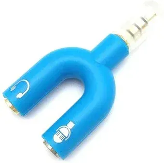 USBTOP Jack 3.5 mm - 2x Jack 3.5 mm (голубой)