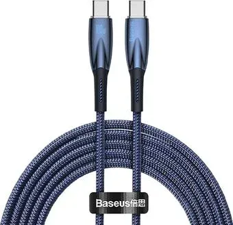 Baseus Glimmer Series Fast Charging Data Cable USB Type-C - Type-C 100W CADH000703 (1 м, синий)