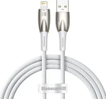 Baseus Glimmer Series Fast Charging Data Cable USB Type-A - Lightning 2.4A CADH000302 (2 м, белый)