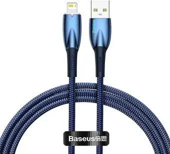 Baseus Glimmer Series Fast Charging Data Cable USB Type-A - Lightning 2.4A CADH000303 (2 м, синий)