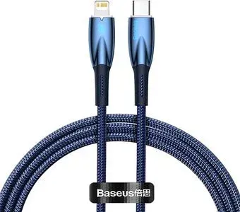 Baseus Glimmer Series Fast Charging Data Cable Type-C - Lightning 20W CADH000003 (1 м, синий)