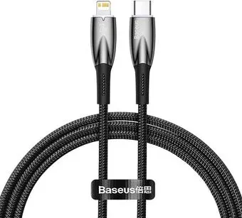 Baseus Glimmer Series Fast Charging Data Cable Type-C - Lightning 20W CADH000001 (1 м, черный)
