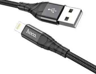 Hoco DU02 Plus USB Type-A - Lightning (2 м, черный)