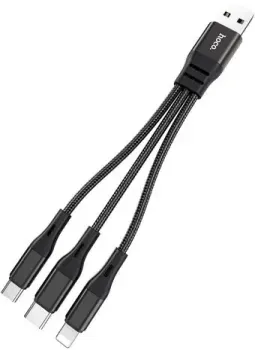 Hoco X47 USB Type-A - Lightning/Micro/Type-C (0.25 м, черный)