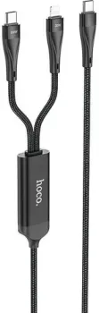 Hoco U102 USB Type-C - USB Type-C+Lightning (1.5 м, черный)