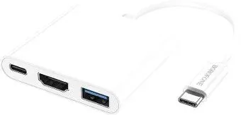Borofone DH4 USB Type-C - USB Type-A 3.0+HDMI+USB Type-C (белый)