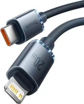 Baseus Crystal Shine USB Type-C - Lightning (2 м, черный)