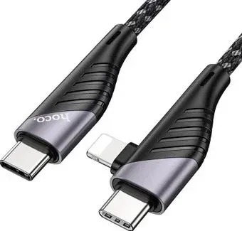 Hoco U95 Freeway PD USB Type-C - USB Type-C/Lightning (1.2 м, черный)